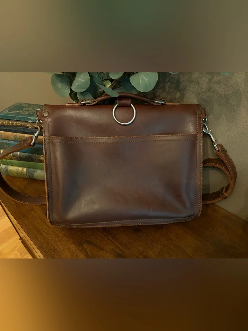 Saddleback Leather Pocket Briefcase Dark Coffee Brown Full Grain Messenger Bag